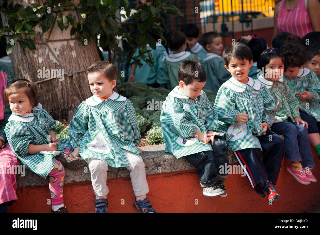 Group of young infant school children at Museo Nacional De Culturas Popular in Coyoacan in Mexico City DF Stock Photo