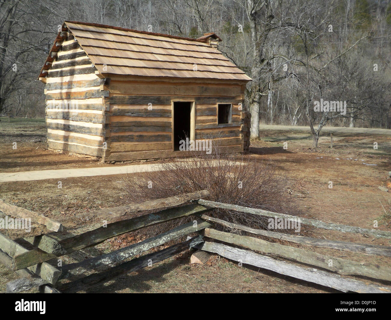 Abraham Lincoln Boyhood Home log cabin at Knob Creek Stock Photo