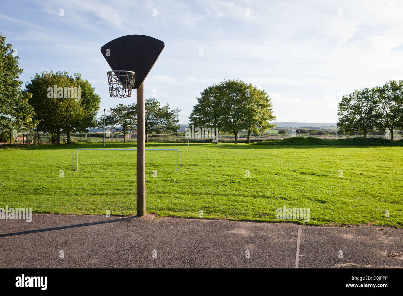 Topsham, UK Basketball playground in the Topsham Recreation Ground