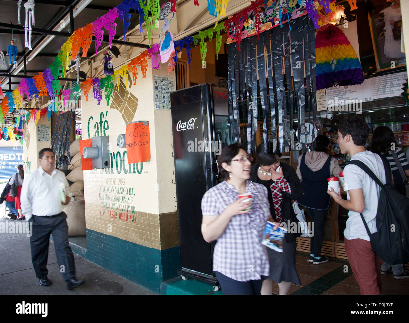 El Jarocho Coffee House in Coyoacan in Mexico City DF Stock Photo - Alamy