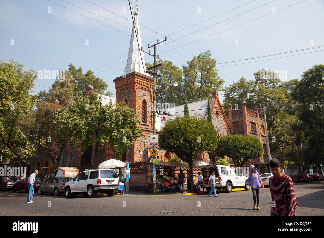 Getsemeni Church on Ignacio Allende in Coyoacan - Mexico City DF Stock Photo