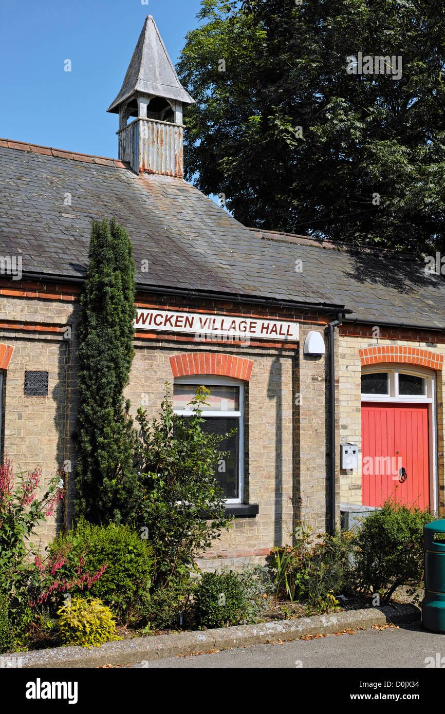 Exterior of the the village hall in Wicken. Stock Photo