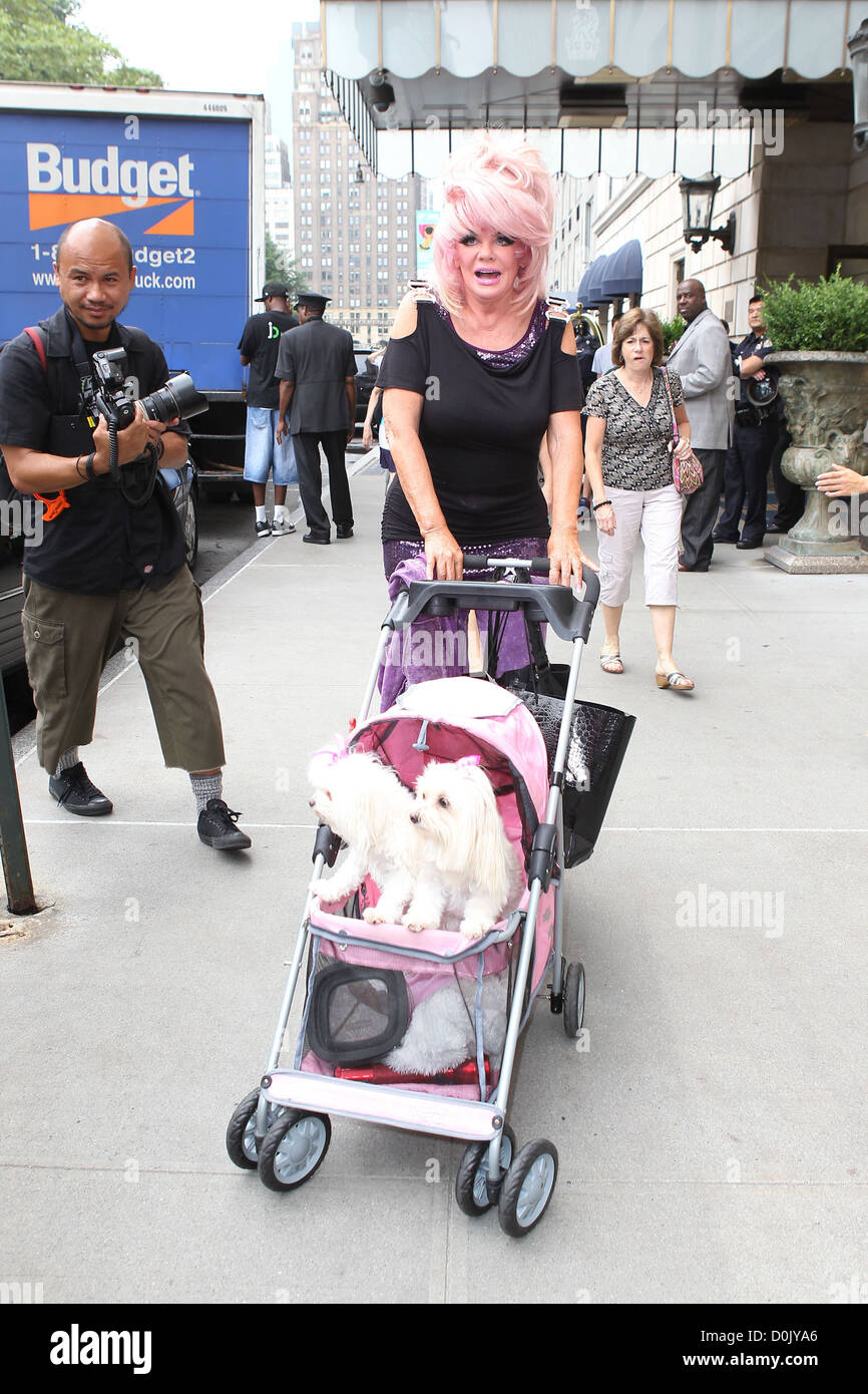 Jane Crouch the co-founder and vice-president of the Trinity Broadcasting Network was seen leaving her Hotel in New York with Stock Photo