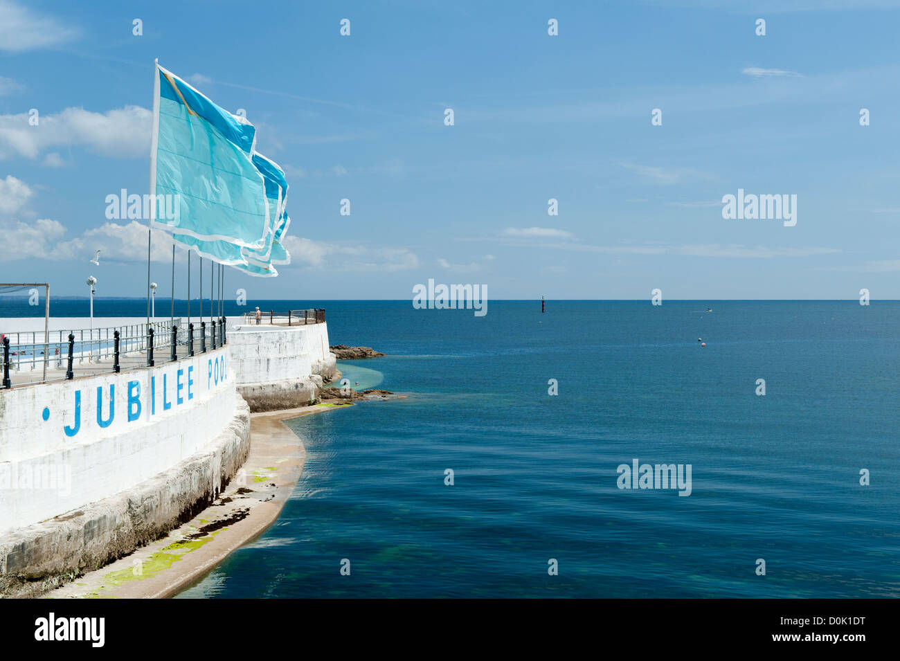 A view of the sea from the coast of Penzance. Stock Photo