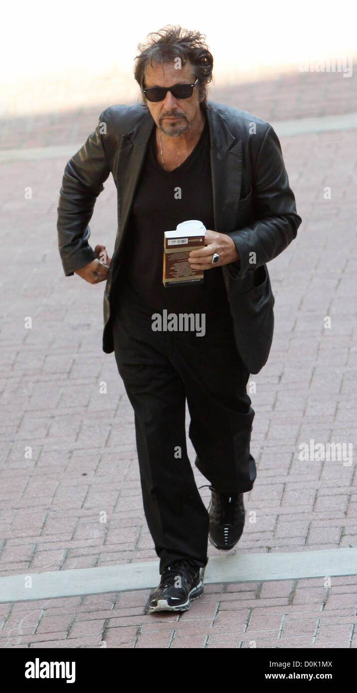 Al Pacino, dressed in all black, was seen heading into a building for a
