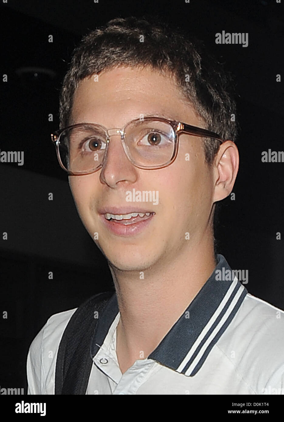 Michael Cera arriving back at his hotel having spent the