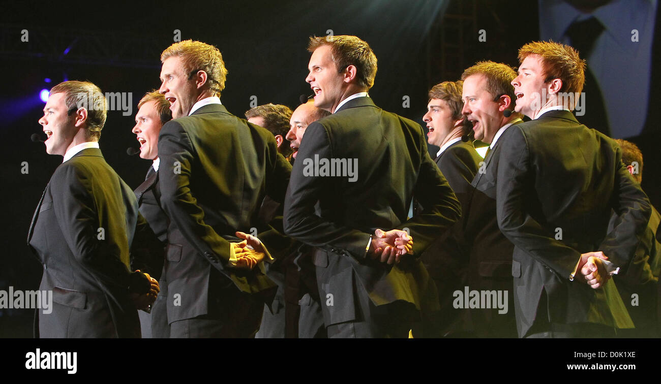 Only Men Aloud 'Welcome To Wales' concert at the Millennium Stadium, celebrating The Ryder Cup being staged in Wales for the Stock Photo