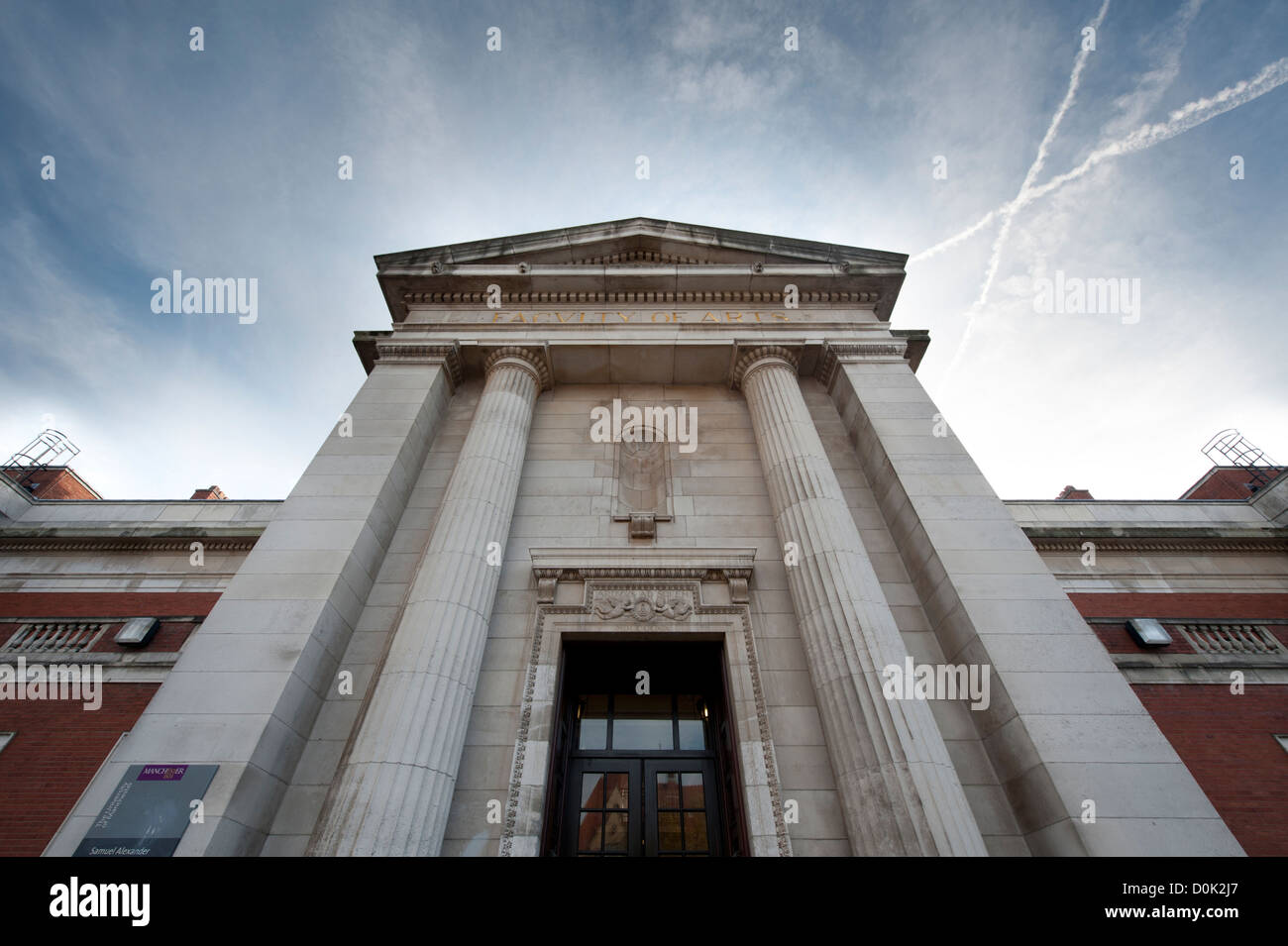 Looking up at the Samuel Alexander Building at the University of Manchester. Stock Photo