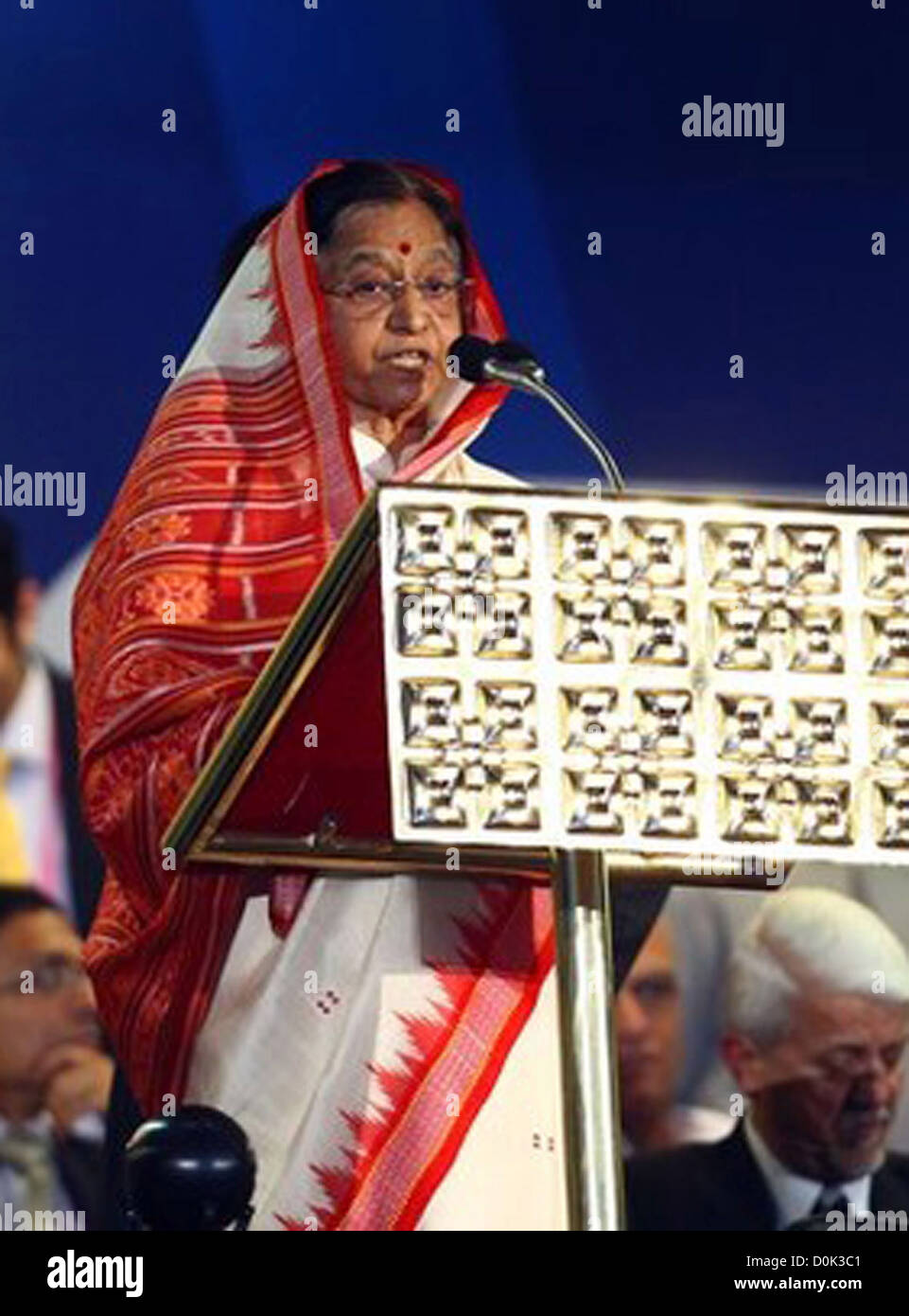 India's President Pratibha delivers a speech during the Opening Ceremony for the Delhi 2010 Commonwealth Games at Jawaharlal Stock Photo