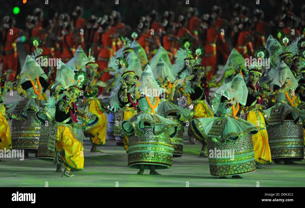 Dancers perform during the XIX Commonwealth Games opening ceremony the