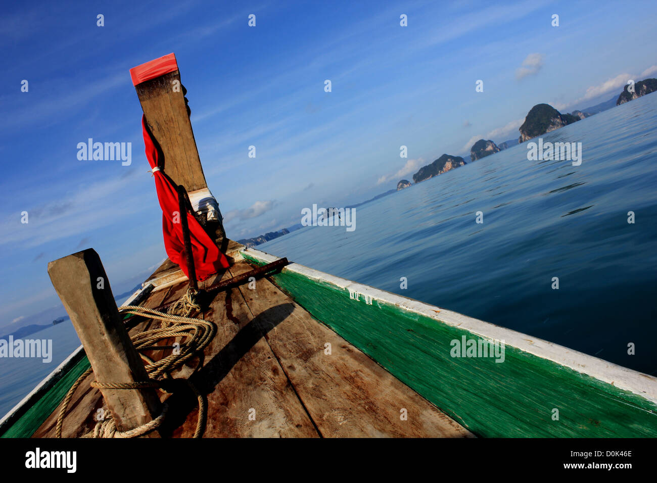 View from a longtail boat with the Hong Islands in the distance Stock Photo