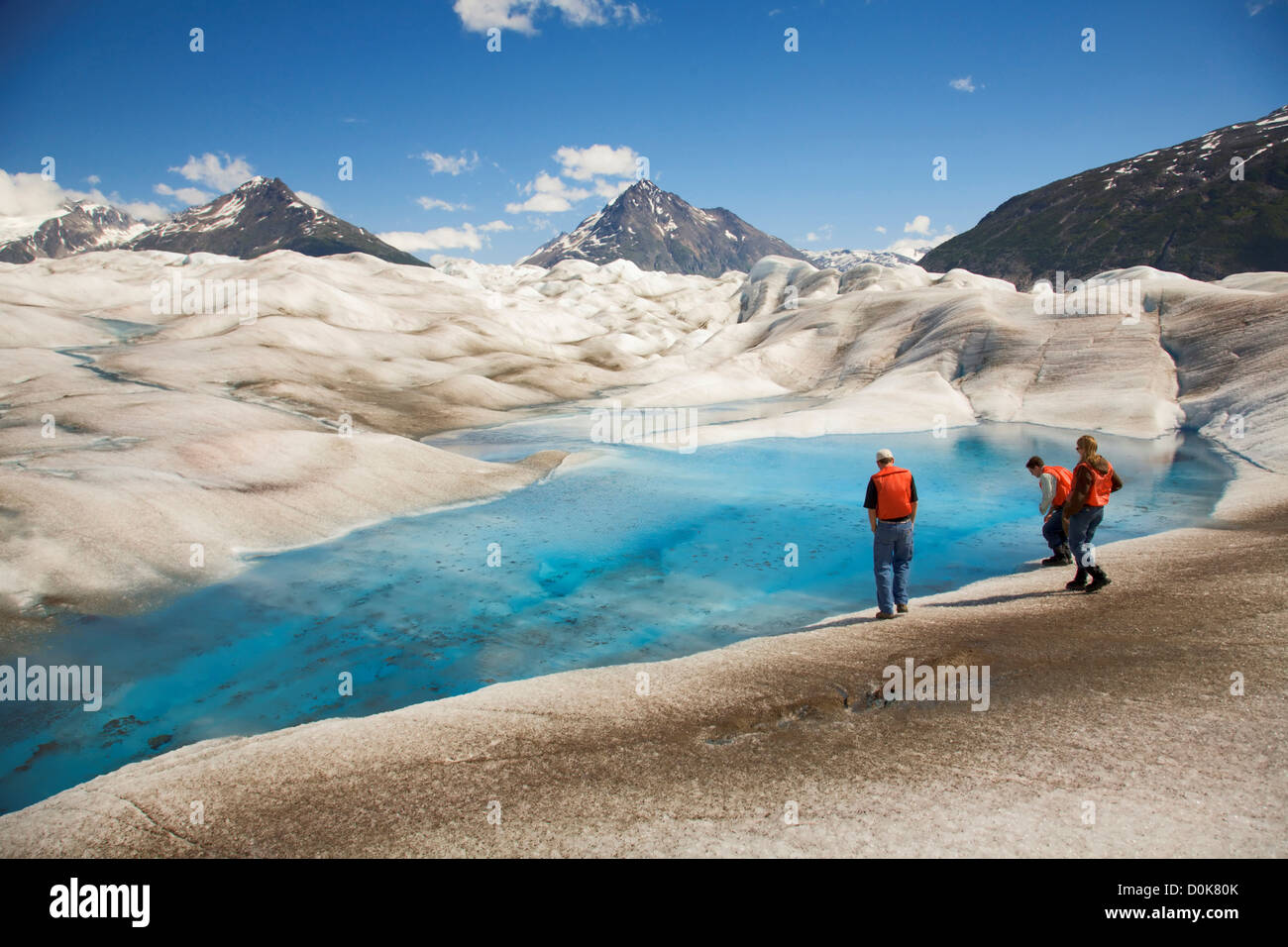 Visiting a Meltwater Lake on Meade Glacier Stock Photo Alamy
