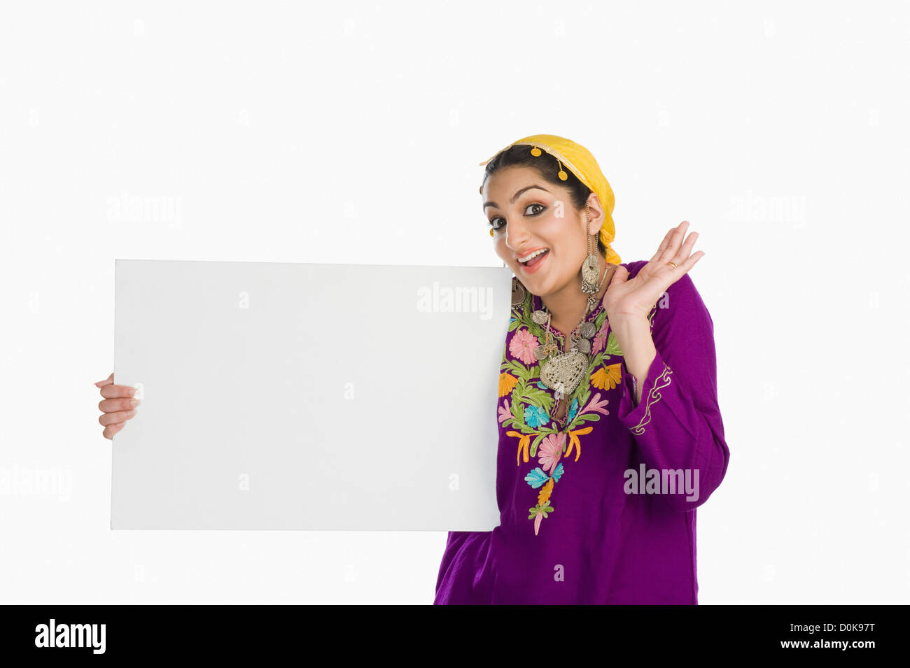 Woman dress up holding placard hi-res stock photography and images - Alamy