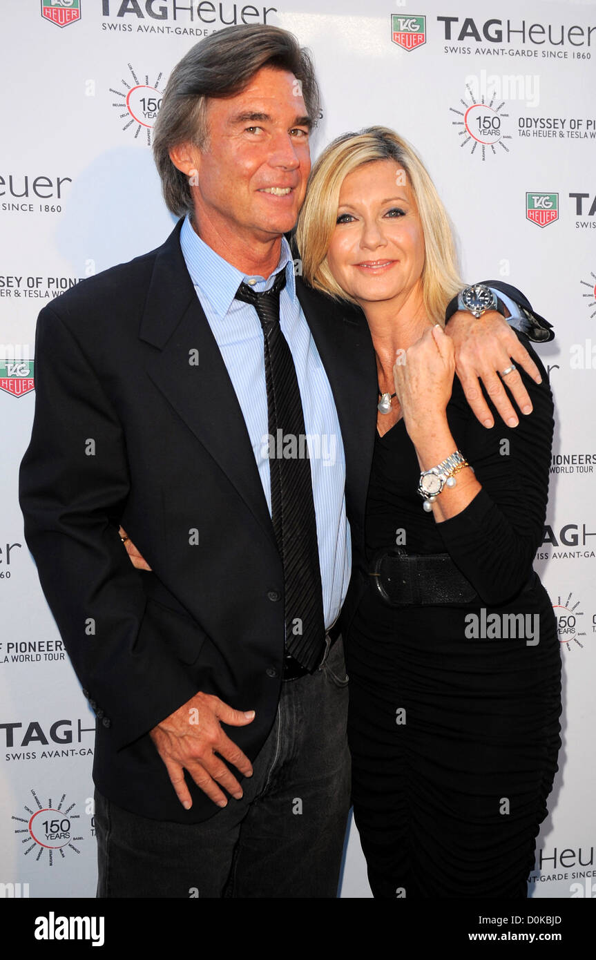 John Easterling and Olivia Newton-John TAG Heuer 150th Anniversary and 'Odyssey Of Pioneers' tour at the Temple House Miami, Stock Photo
