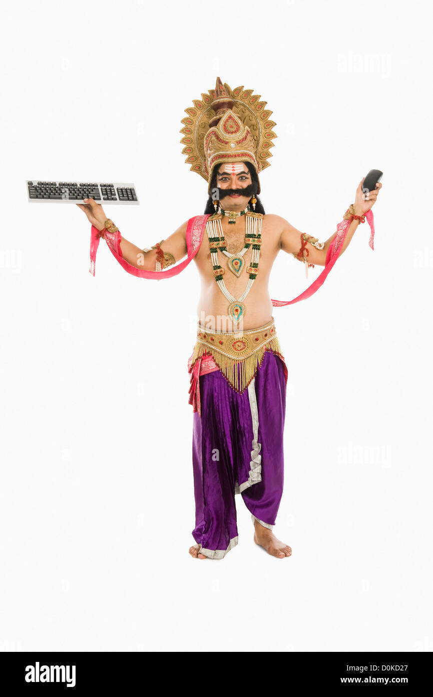 Man as Ravana fancy dress, Charak Festival parade, Kolkata, West Bengal,  India, Stock Photo, Picture And Rights Managed Image. Pic. DPA-GRA-264893 |  agefotostock