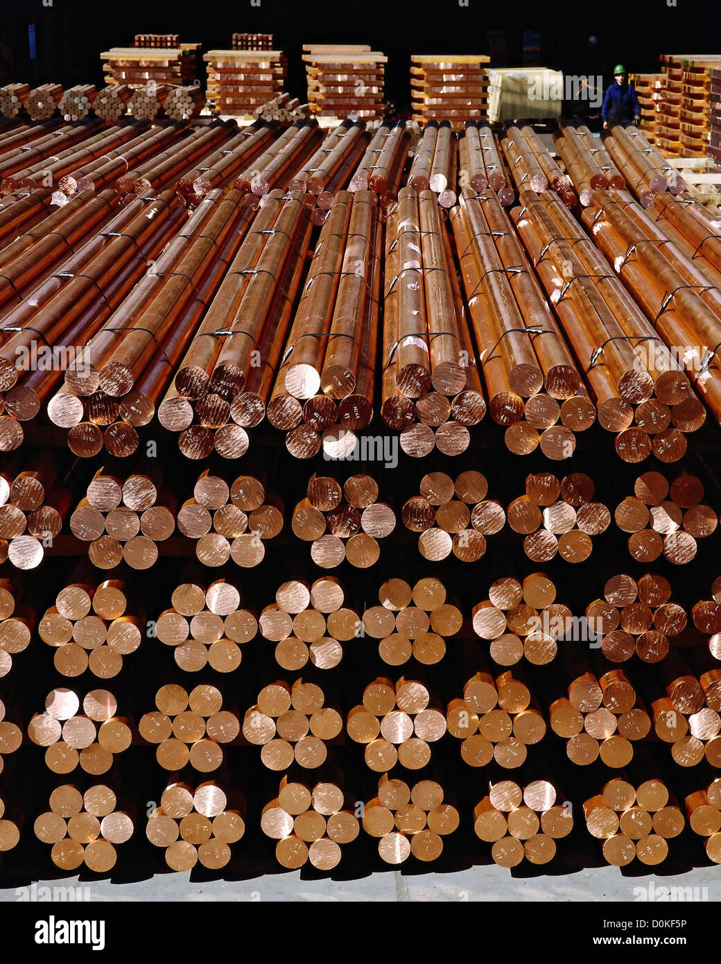 Copper bars ready for further industrial processing Stock Photo Alamy