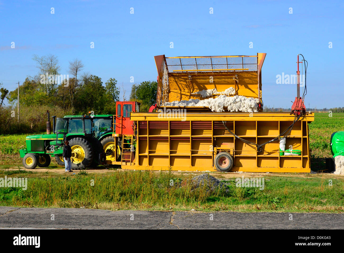 Harvested Cotton Pressed and Baled Mississippi Stock Photo