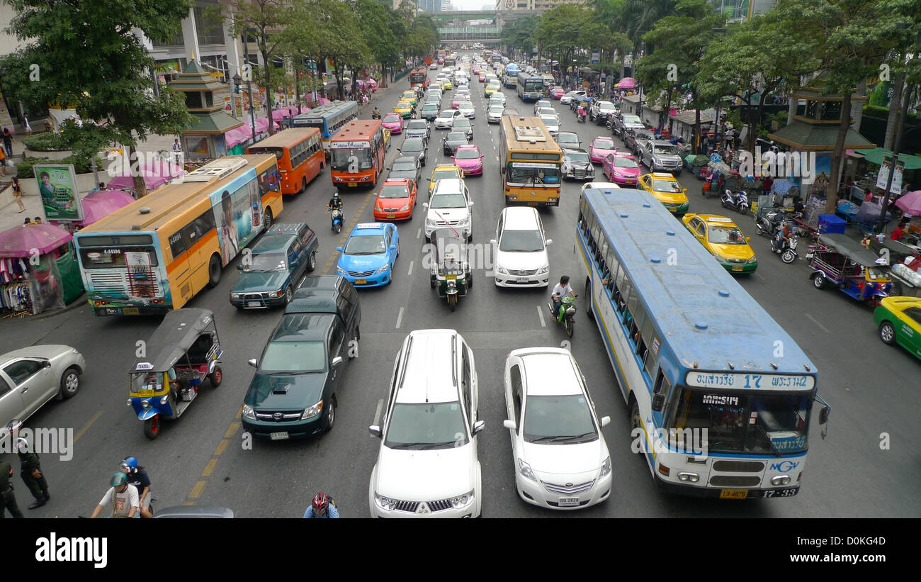 A traffic jam in Bangkok, Thailand. Stock Photo
