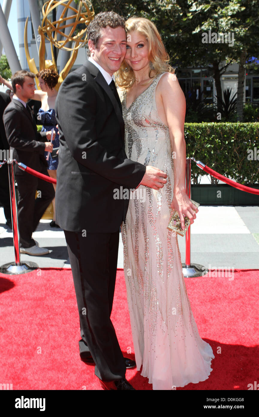 Christopher Soldevilla and Elizabeth Mitchell  Creative Arts Emmy Awards held at kia Theatre L.A. LIVEArrivals Los Stock Photo