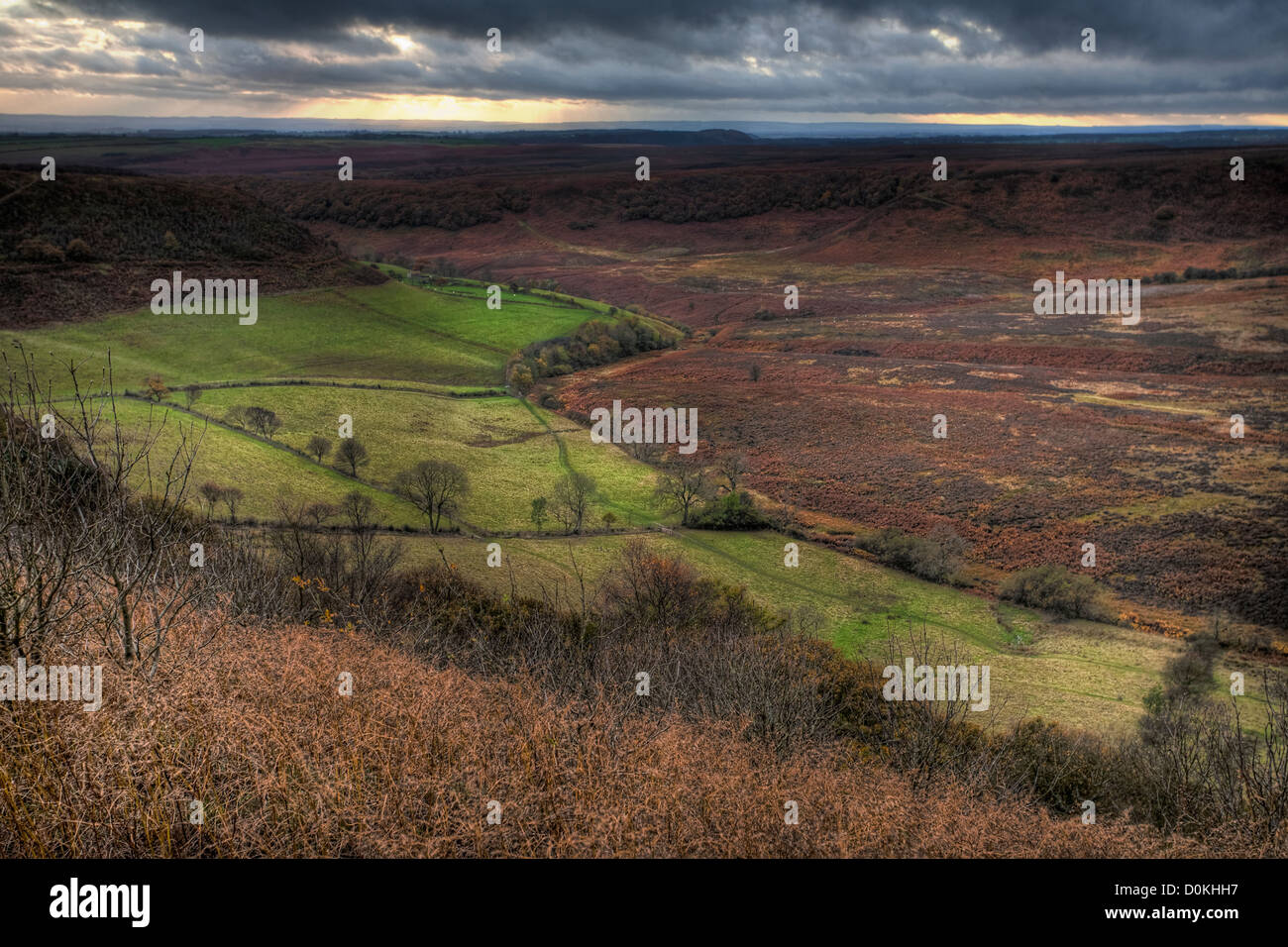 A view into the Hole of Horcum. Stock Photo