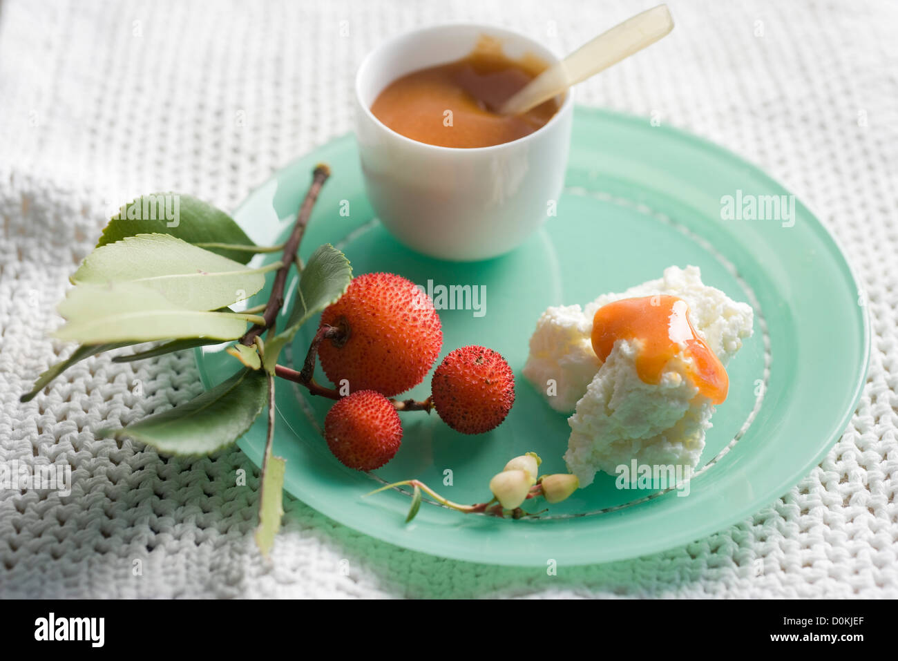 Arbutus berry jam Stock Photo