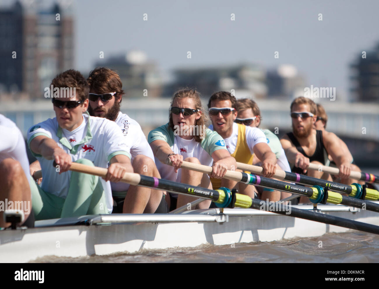 The Cambridge crew at The Xchanging Oxford & Cambridge University Boat