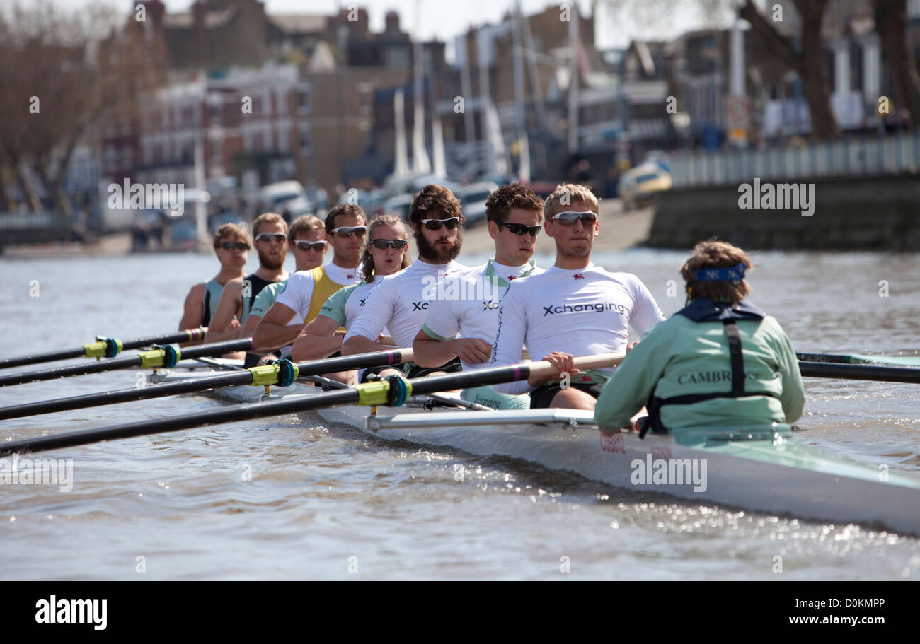 The Cambridge crew at The Xchanging Oxford & Cambridge University Boat