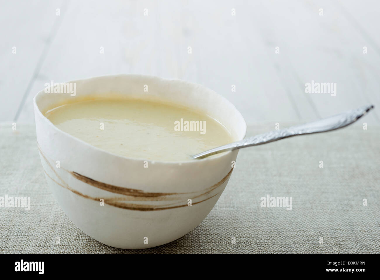 Leek and coconut soup Stock Photo