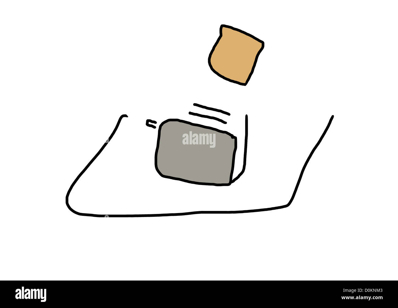 Toast Bread In Toaster At Breakfast Drawing Flies Illustr Toast Bread In Toaster At Breakfast Drawing Flies Illustr