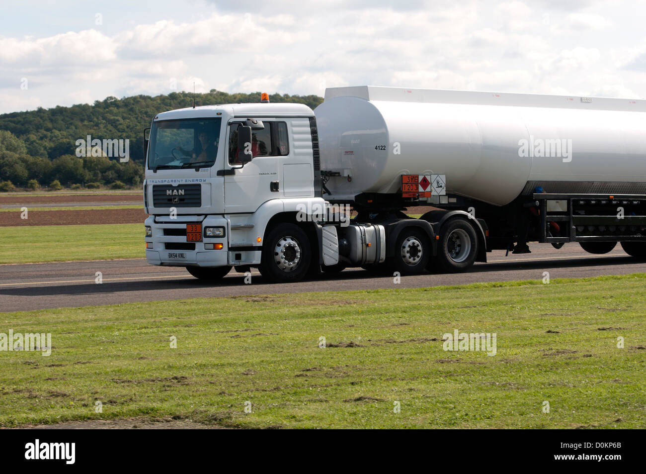 Aviation fuel tanker lorry Stock Photo