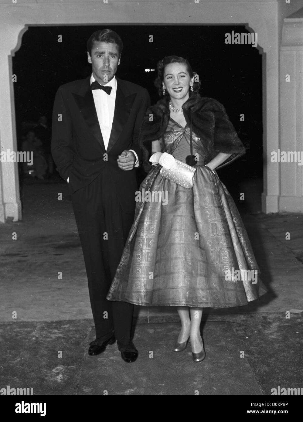 Peter Lawford and Mrs Earl E.T. Smith at the Theatre in Palm Beach, FL, ca 1950 (Photo by Bert Morgan/Bert Morgan Archive) Stock Photo