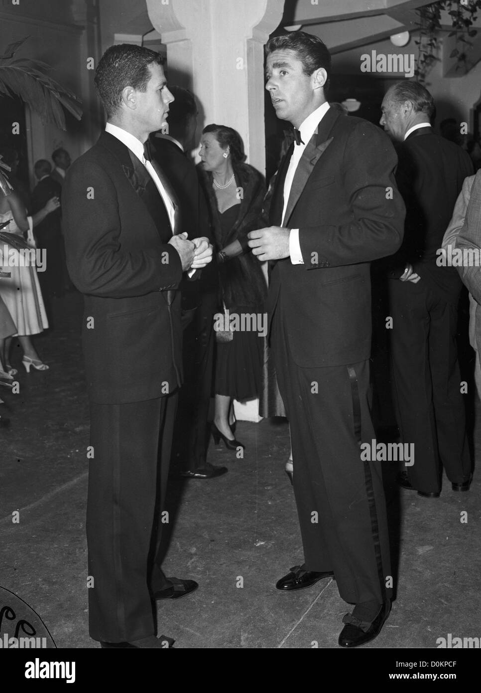 Peter Lawford and Reginald Boardman at the Theatre in Palm Beach, FL, ca 1950 (Photo by Bert Morgan/Bert Morgan Archive) Stock Photo