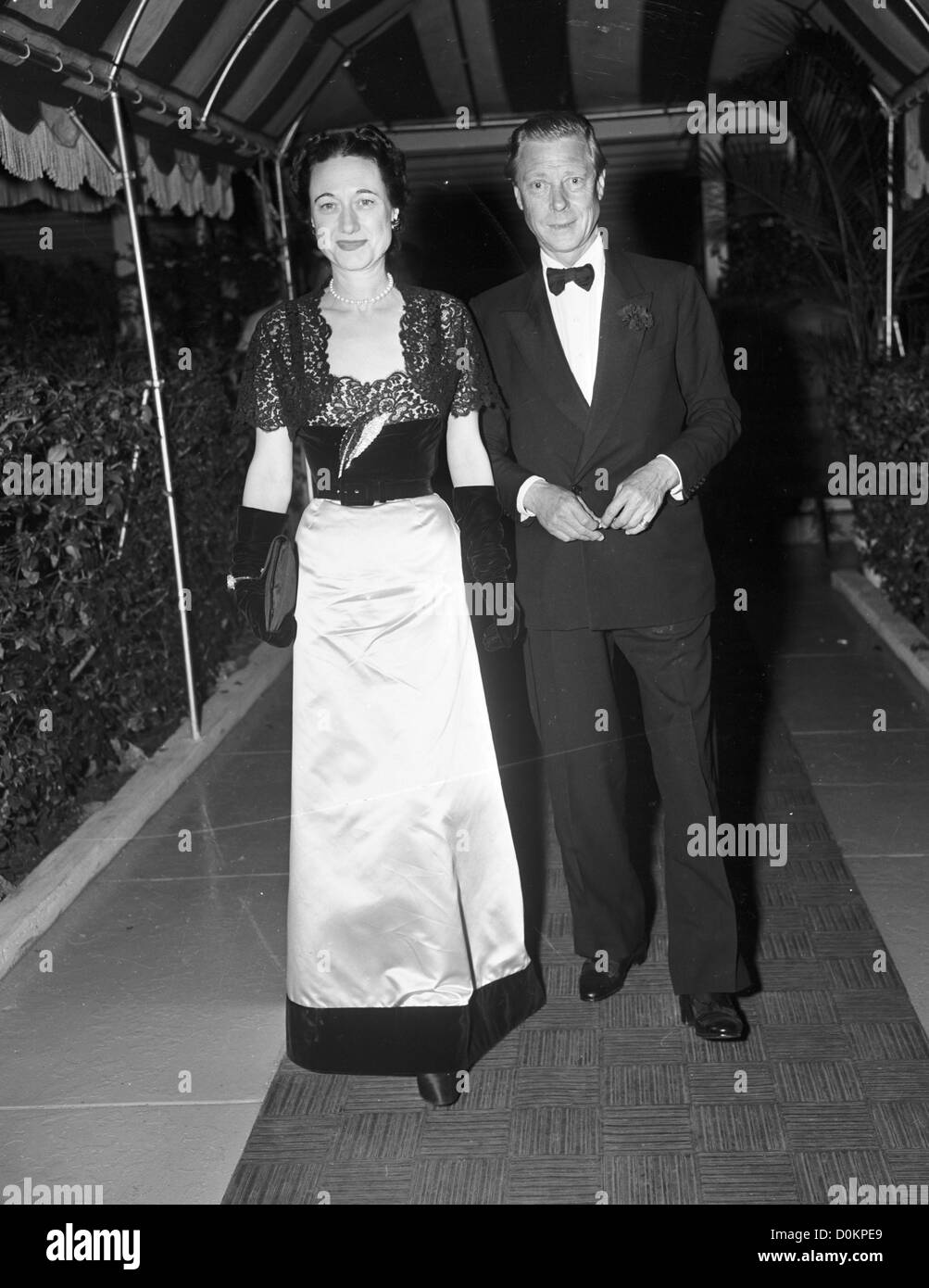 Duke and Duchess of Windsor at the Paramount Theater in Palm Beach, FL, 1948 (Photo by Bert Morgan/Bert Morgan Archive) Stock Photo