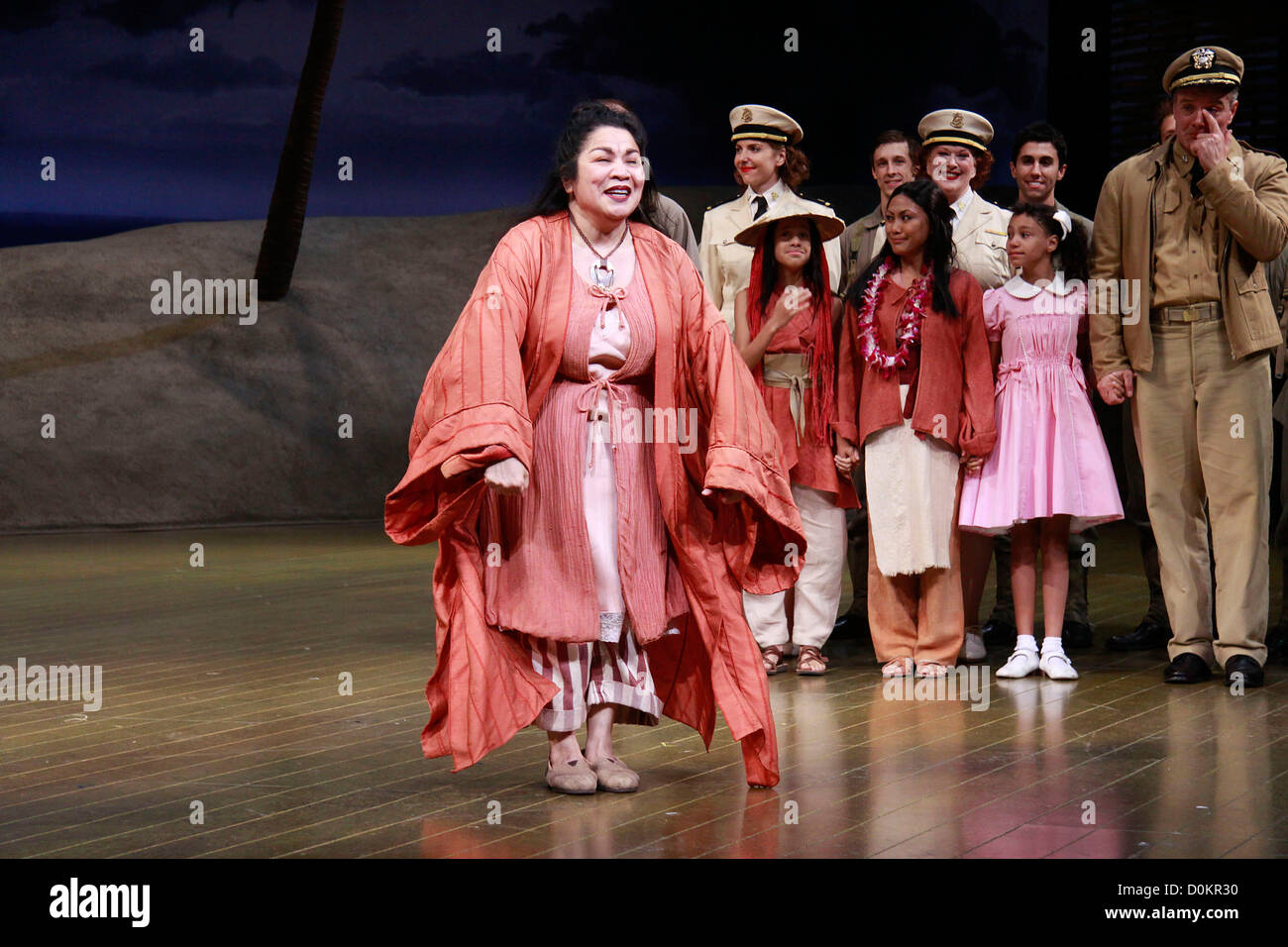 Loretta Ables Sayre and cast Closing night of the Lincoln Center Theater production of 'South Pacific' at the Vivian Beaumont Stock Photo