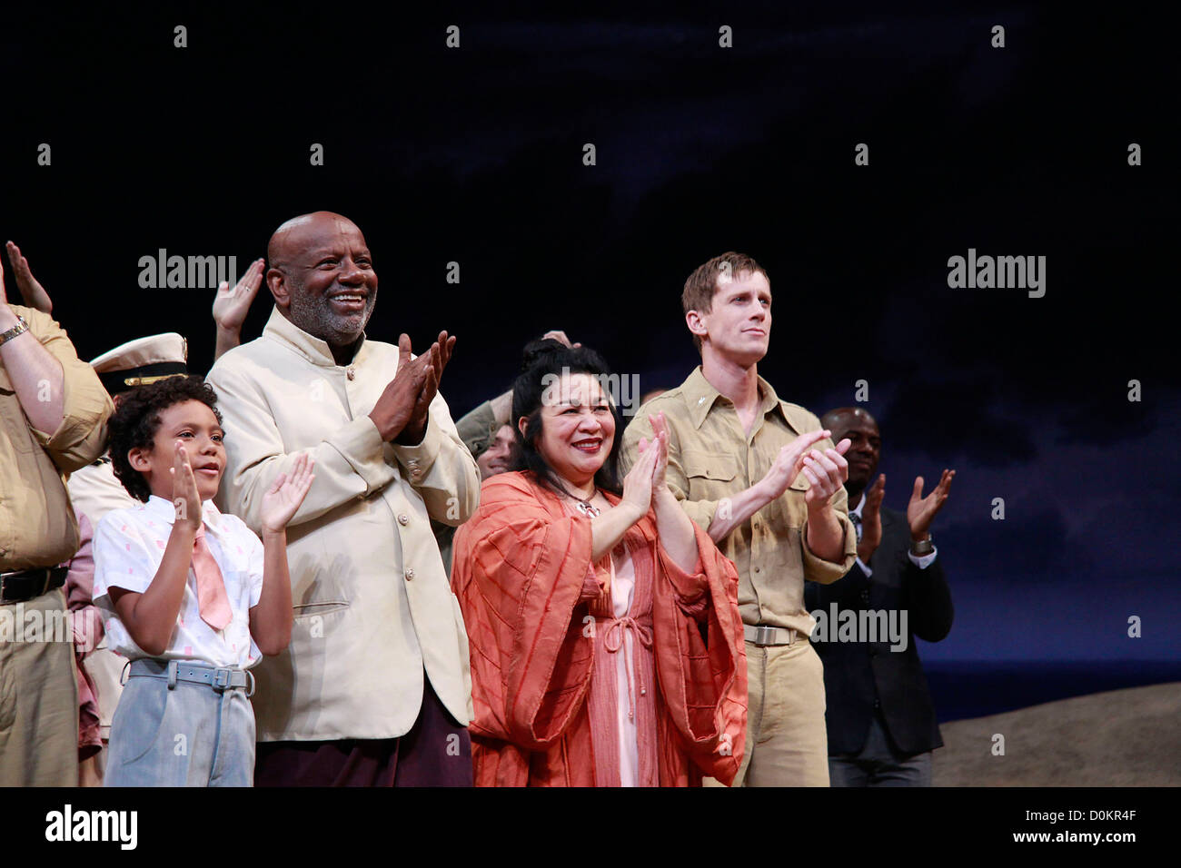 Luka Kain, Helmar Augustus Cooper, Loretta Ables Sayre, Andrew Samonsky and cast Closing night of the Lincoln Center Theater Stock Photo
