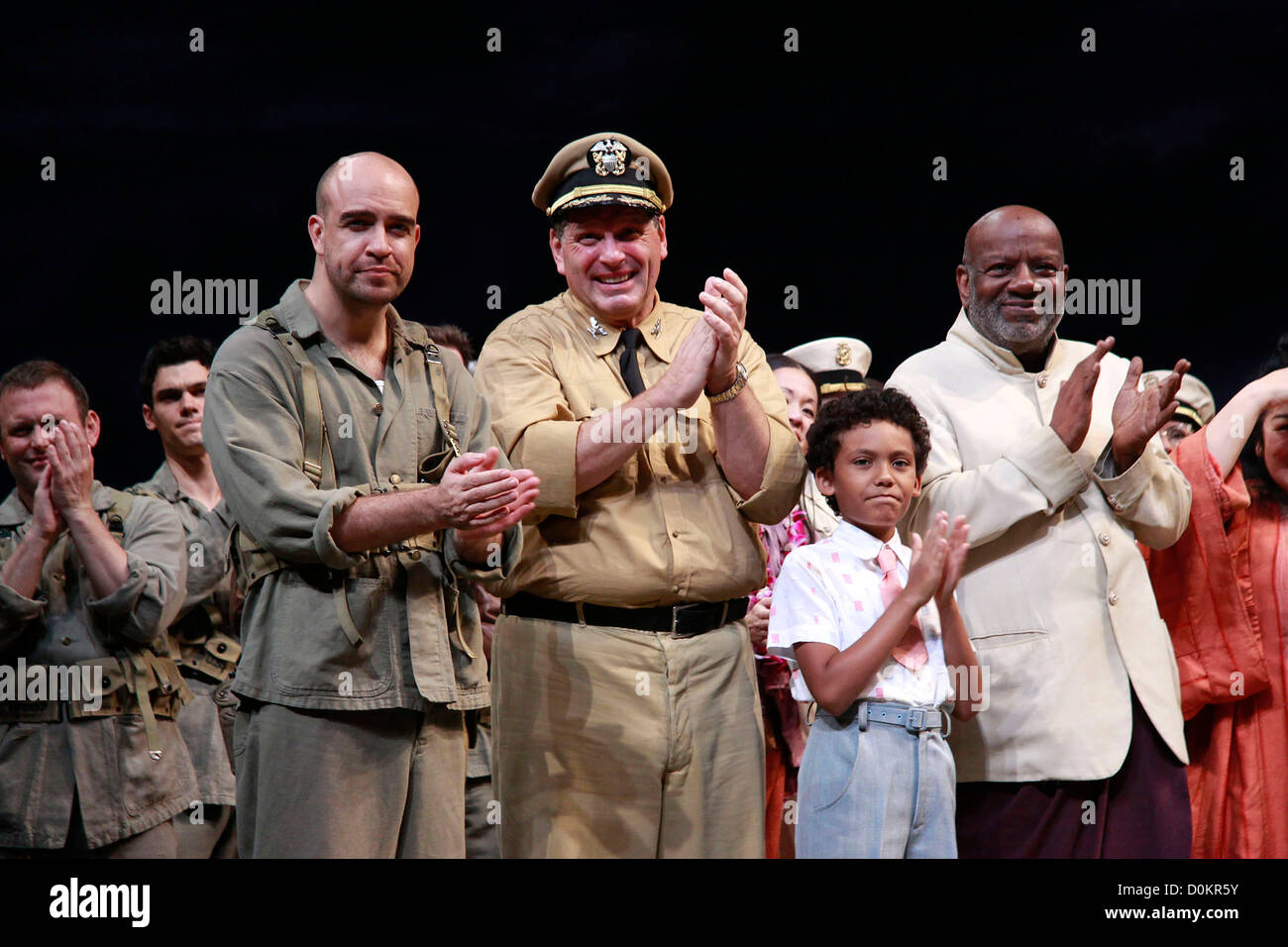 Eric Anderson, Skipp Sudduth, Luka Kain, Helmar Augustus Cooper and cast Closing night of the Lincoln Center Theater production Stock Photo