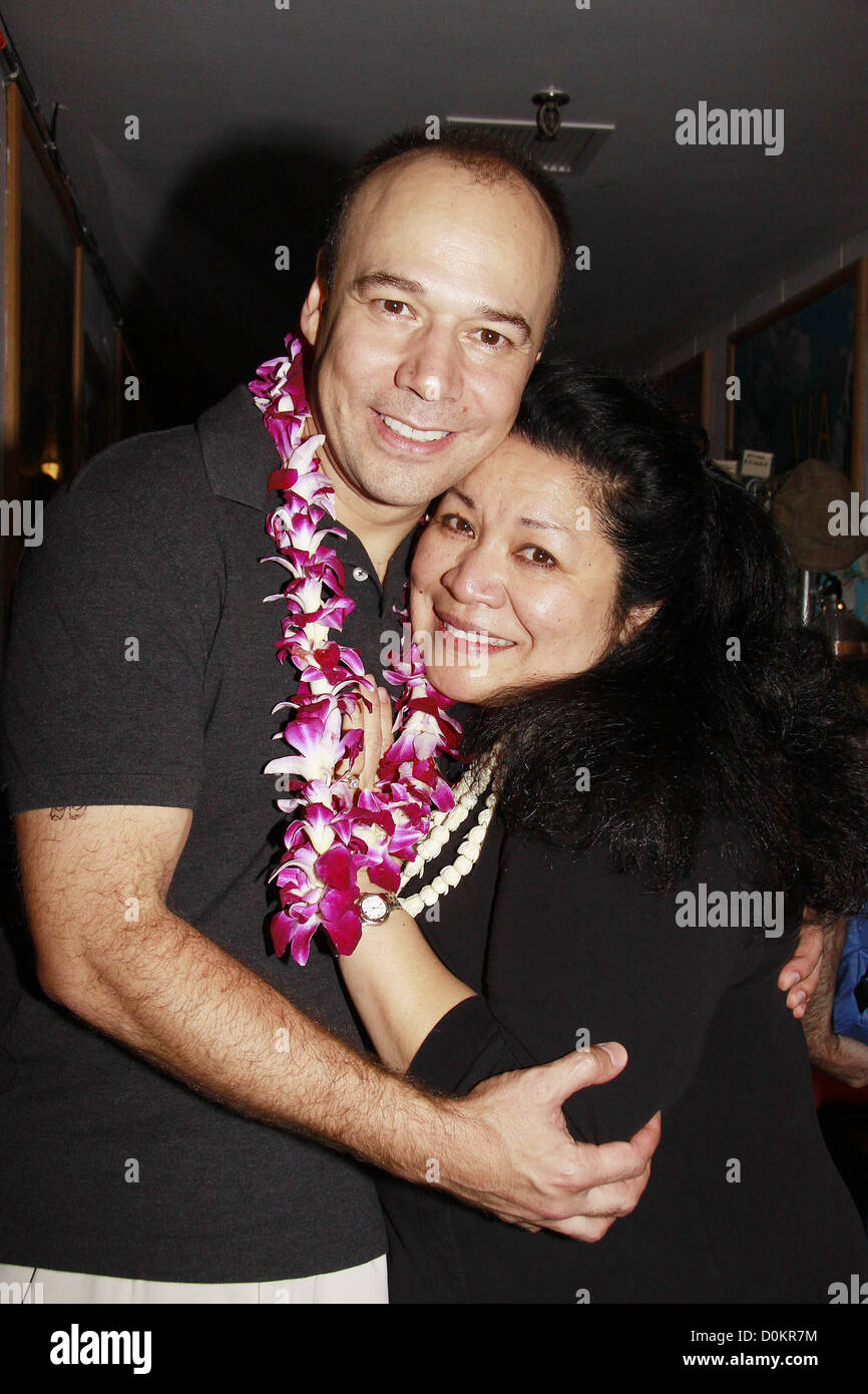 Danny Burstein and Loretta Ables Sayre Closing night of the Lincoln Center Theater production of 'South Pacific'' at the Vivian Stock Photo