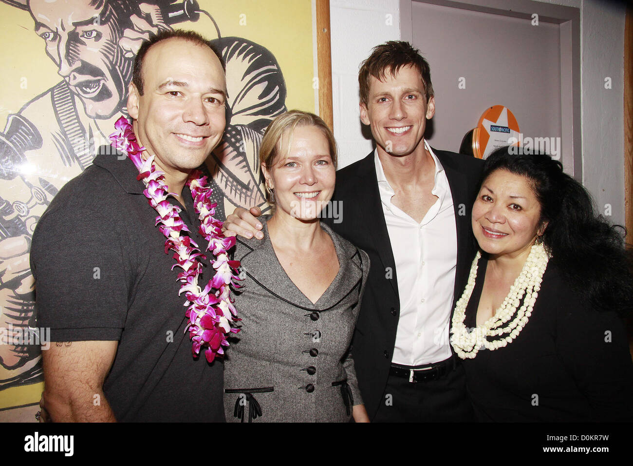 Danny Burstein, Rebecca Luker, Andrew Samonsky and Loretta Ables Sayre Closing night of the Lincoln Center Theater production Stock Photo