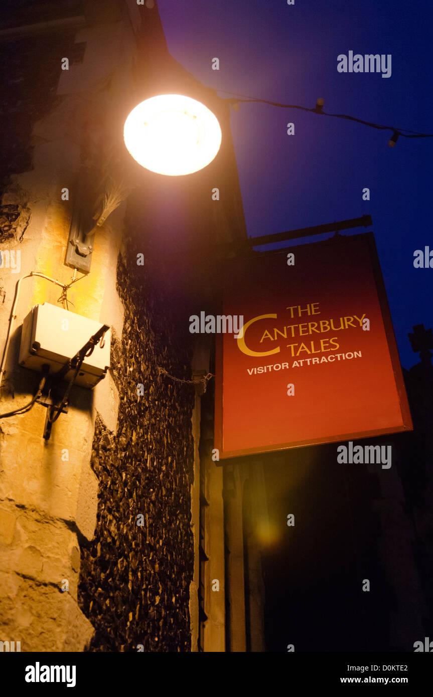 Sign for The Canterbury Tales visitor attraction. Stock Photo