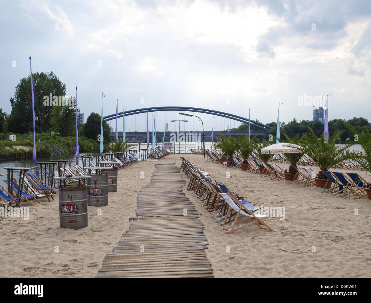 Frankfurt am Main, Port 2, Hafen 2, Beach Club, Germany, Hessen, Frankfurt a. Main Stock Photo