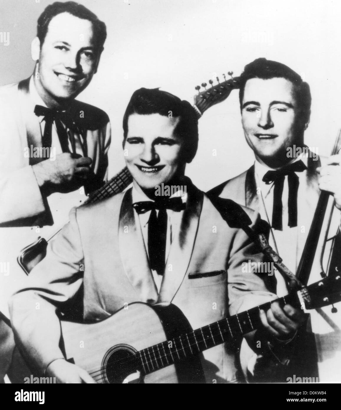 JOHNNY BURNETTE'S ROCK 'n' ROLL TRIO US rockabilly group about 1955 from l:  Paul Burlison, Johnny Burnette, Dorsey Burnette Stock Photo - Alamy