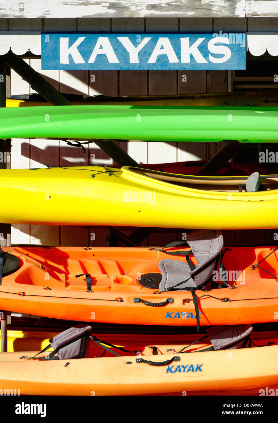 Kayak Rentals, Vineyard Haven, Martha's Vineyard, Massachusetts, USA Stock Photo