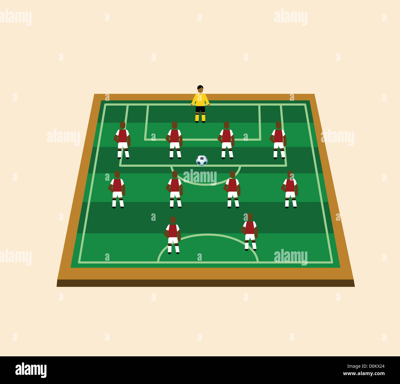 An Illustration Of A Football Field With Players Stock Photo
