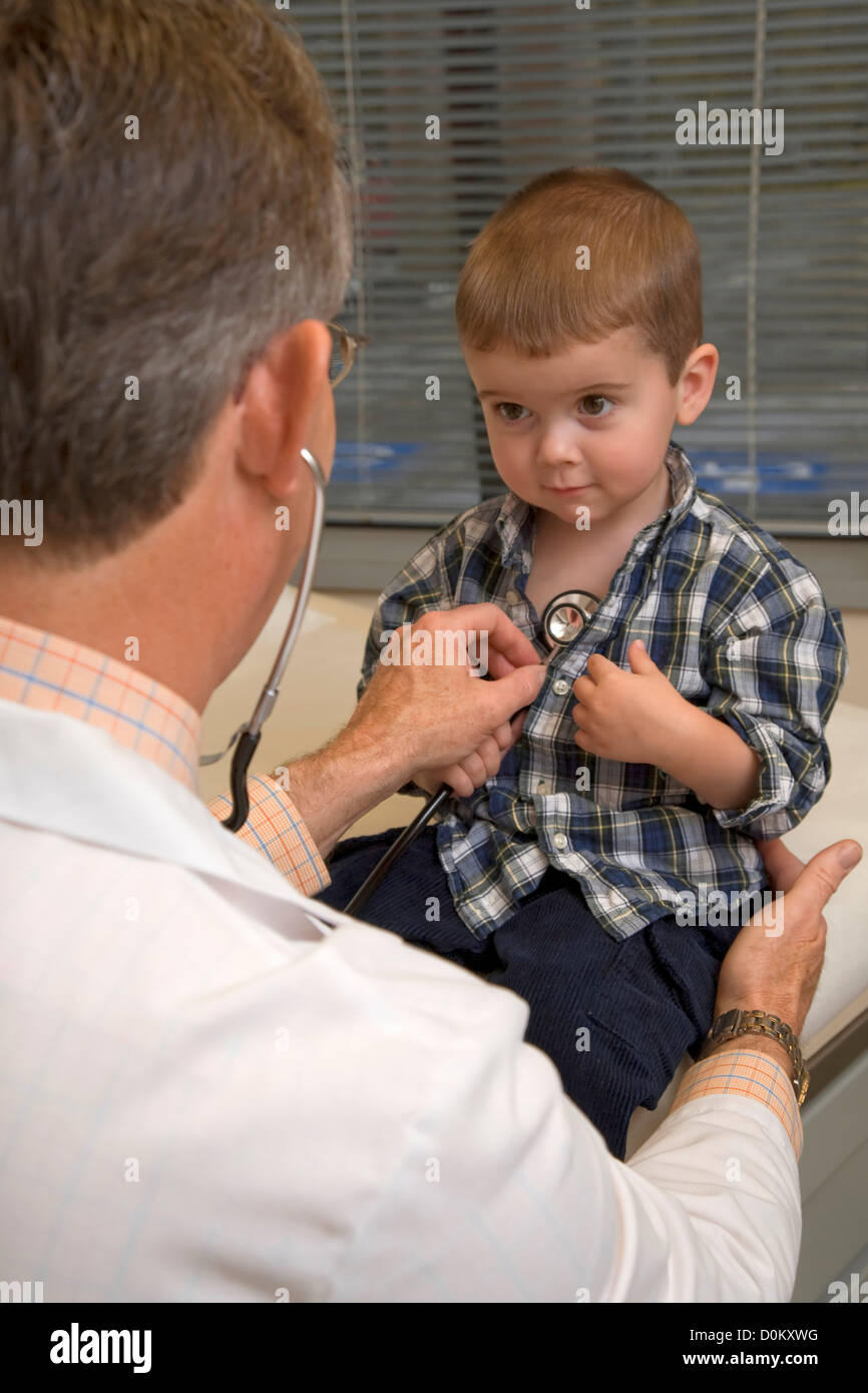 Pediatrician Listening to Patient's Heart Stock Photo Alamy