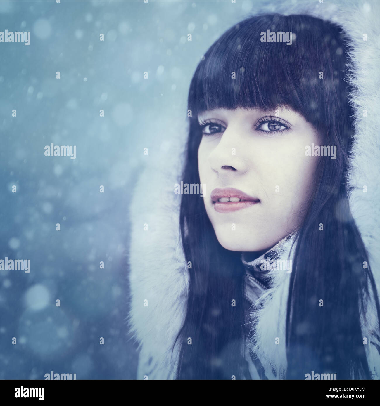 Winter girl. Beauty female portrait Stock Photo