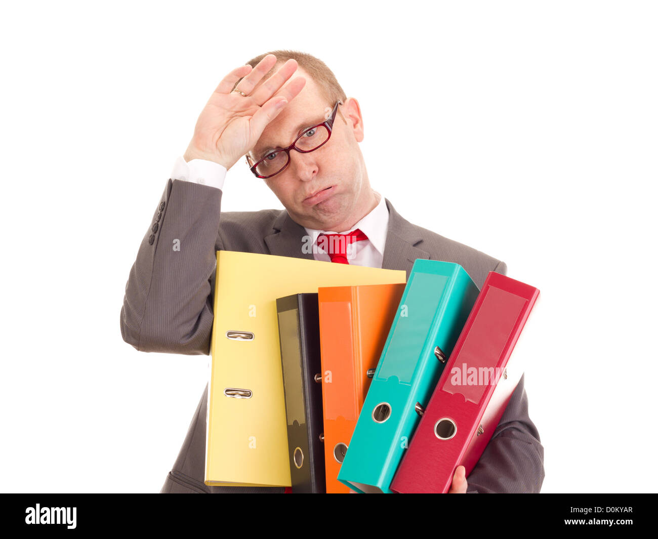 Businessman with ring binder Stock Photo