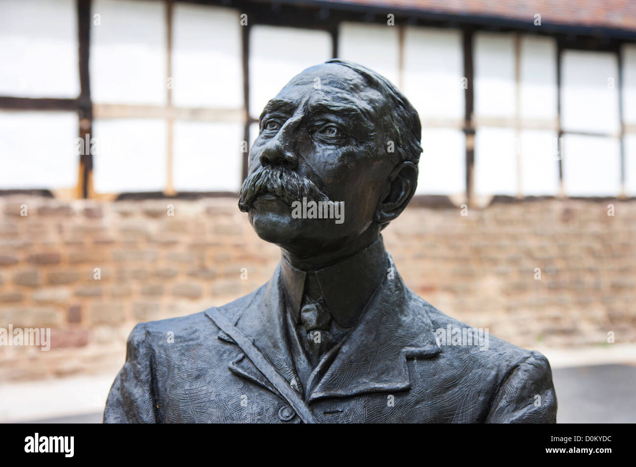 A statue of Elgar in the grounds of Hereford Cathedral. Stock Photo