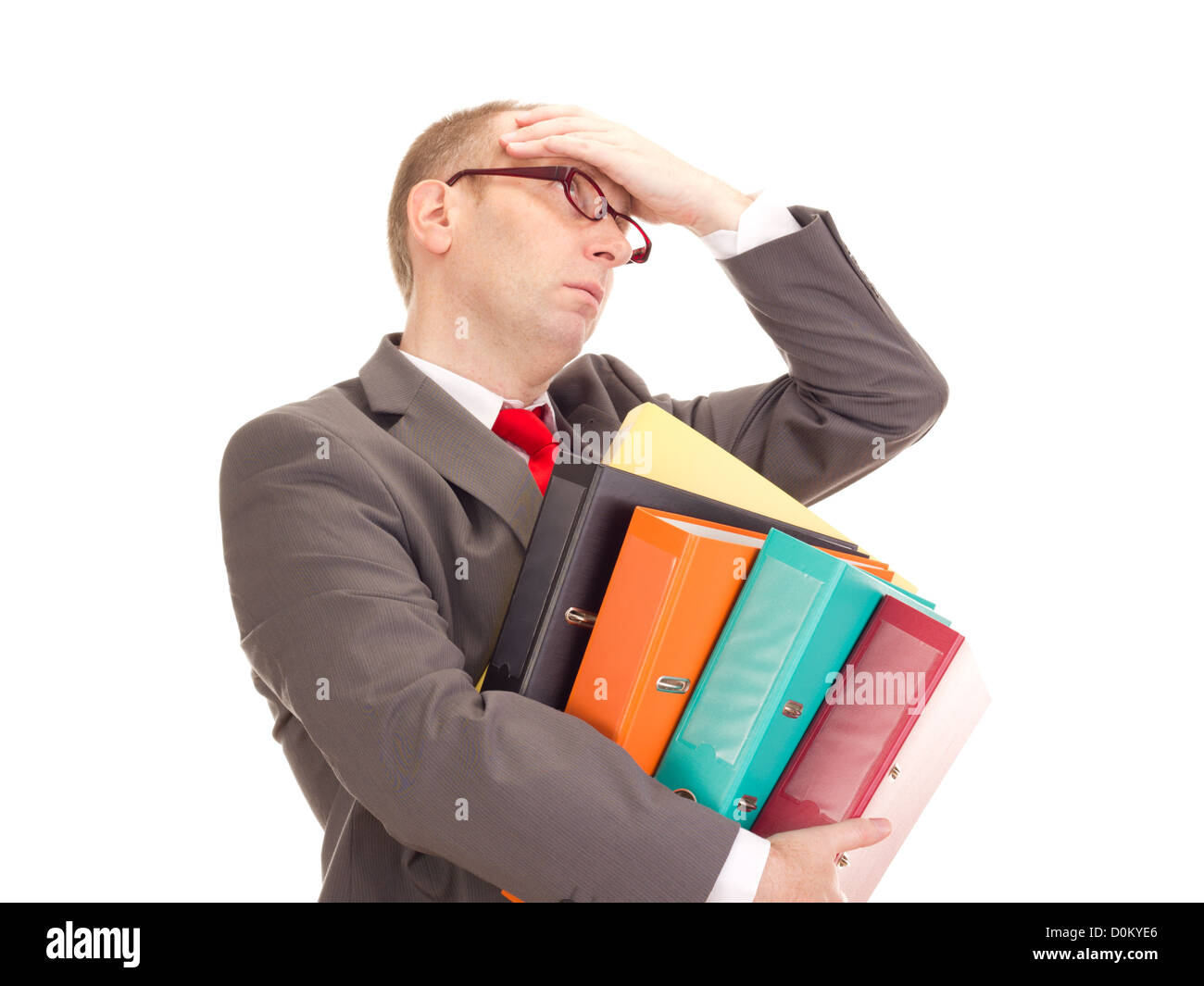 Businessman with ring binder Stock Photo