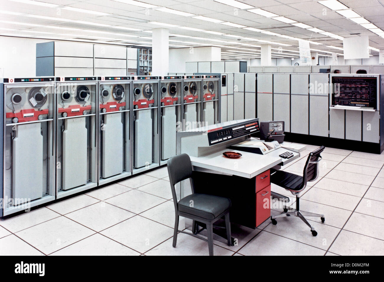 A state-of-the-art Univac 110811 circa 1967 which was one four such machines installed in Computation Analysis Division Stock Photo