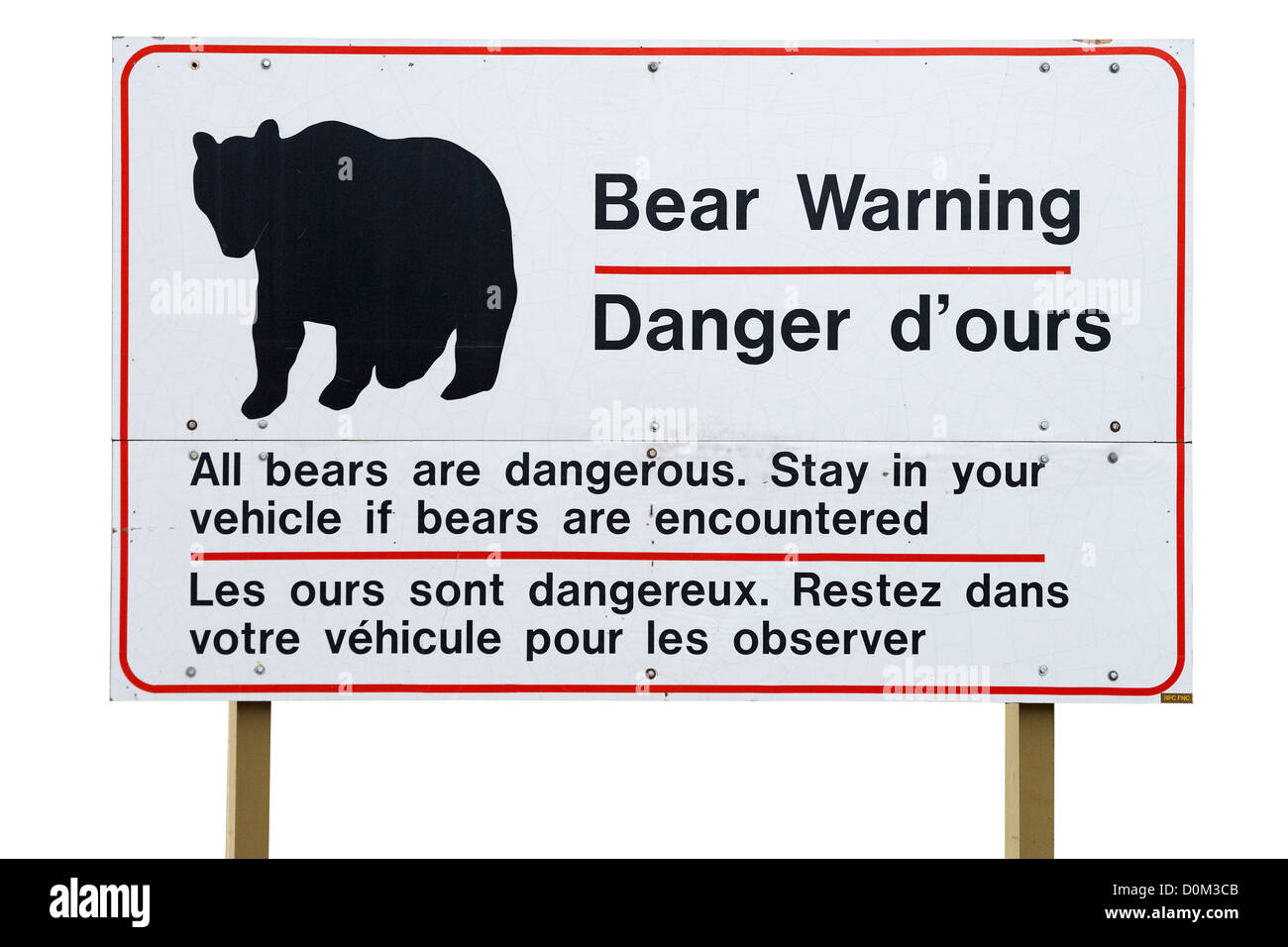 Bear warning sign, Canada Stock Photo
